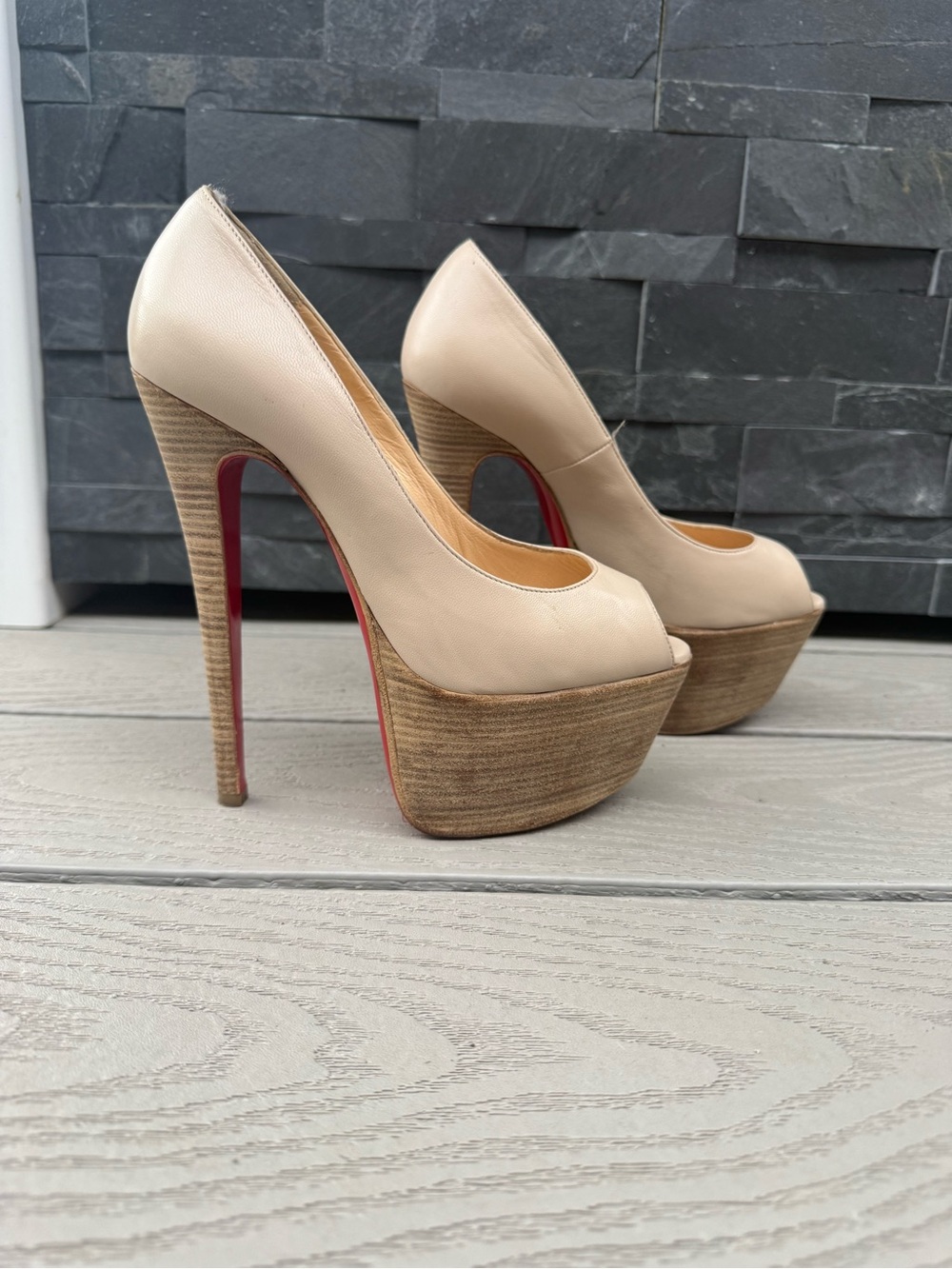 Louboutin Platform Peep Toe Pumps